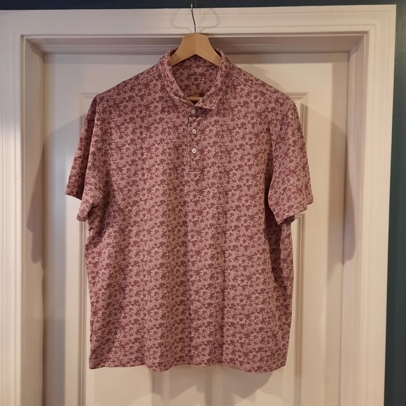 UNTUCKit Other - Untuckit Shirt Mens XXL 2XL Purple Berry Floral Polo Pima Cotton Golf Tropical